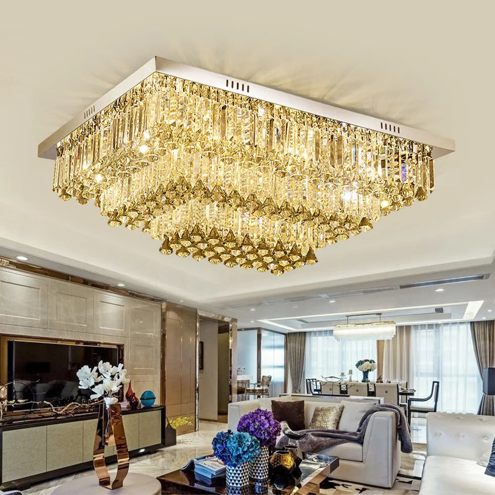 Gold Crystal Ceiling Chandelier