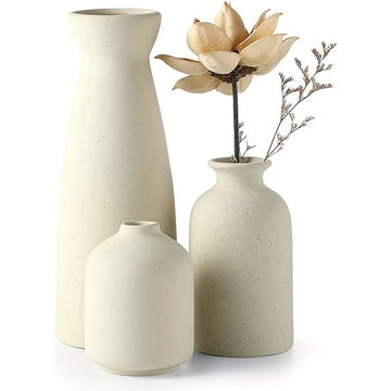 Set of 3 Ceramic Flower Vases